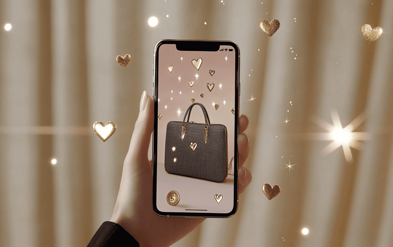 A Saclyn rental photographed for social, held up on a phone