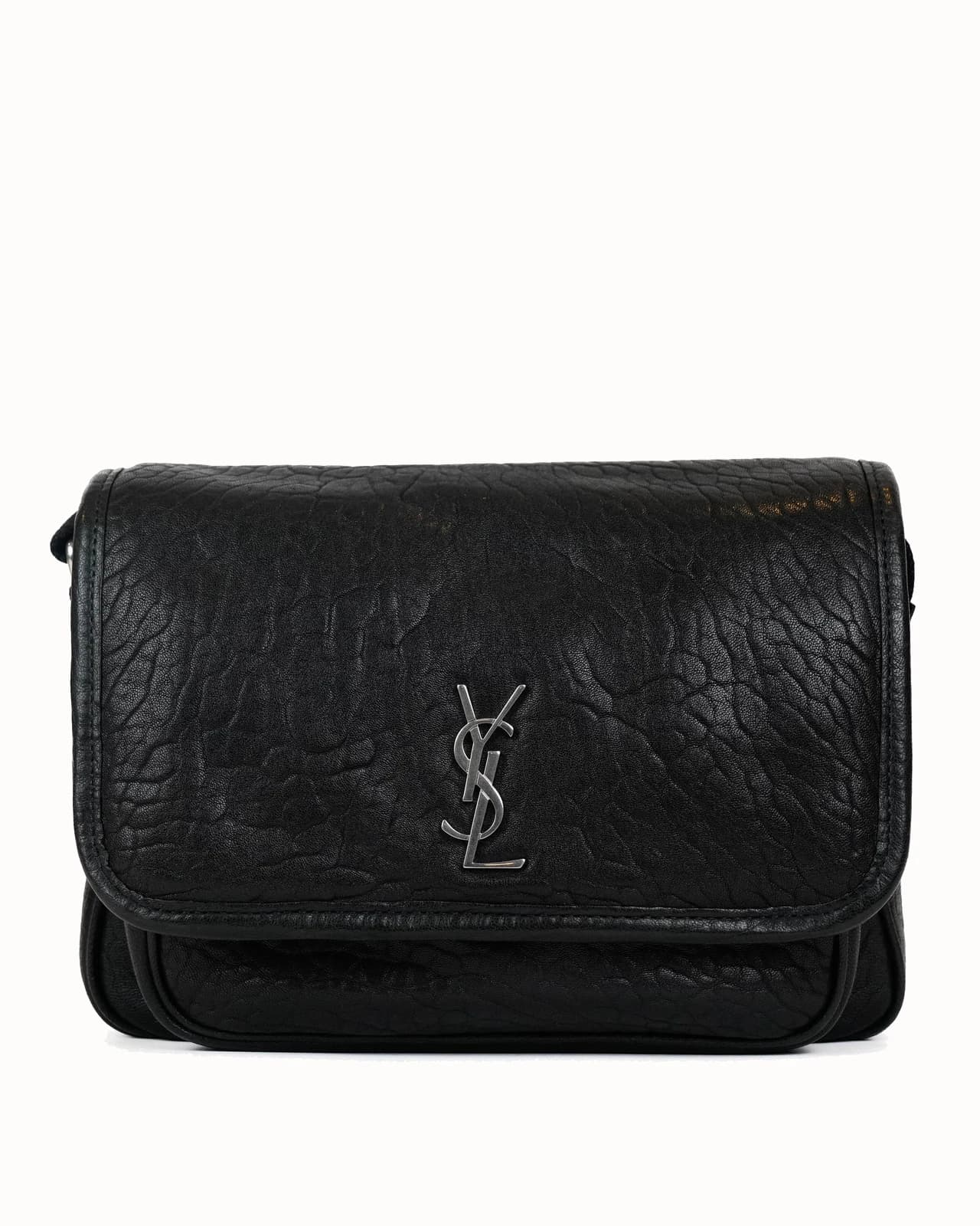 Saint Laurent Niki Small Bag in black crinkled leather