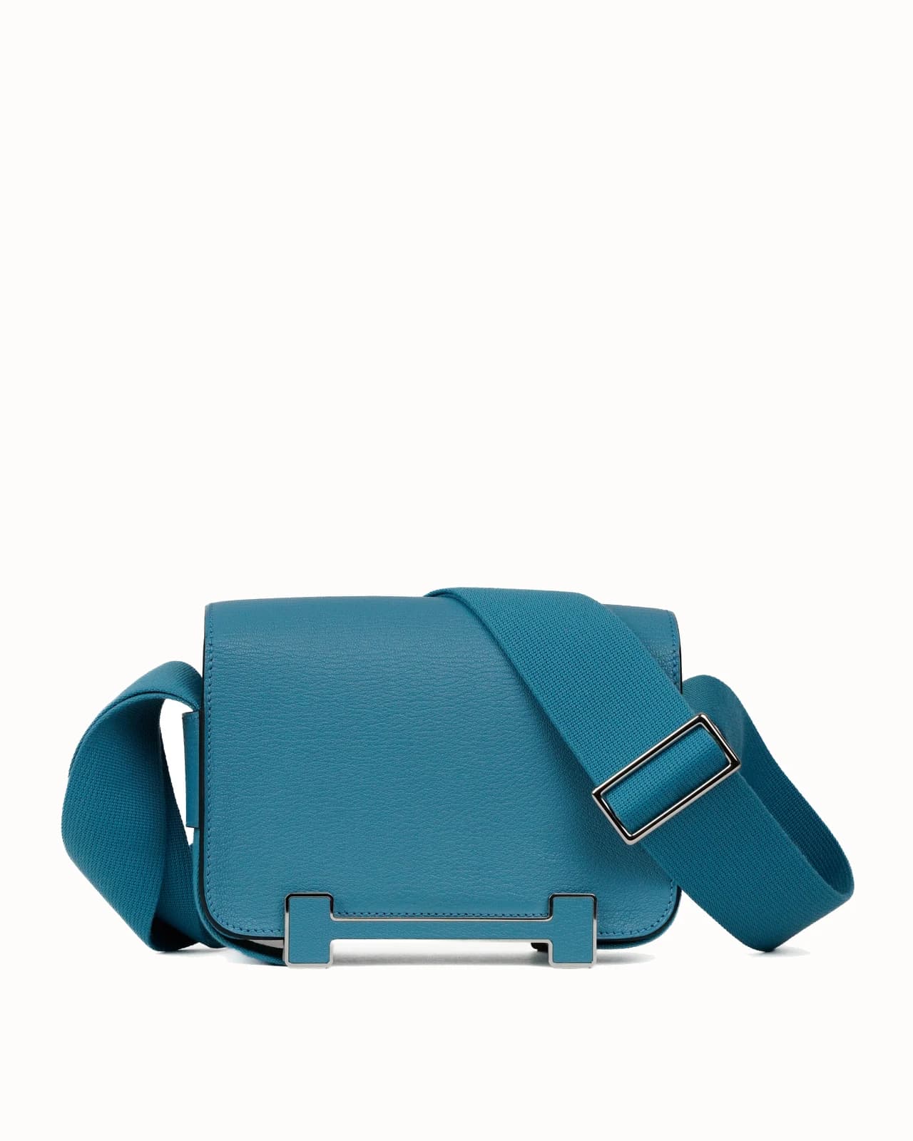 Hermès Geta Shoulder Bag in blue chèvre mysore leather