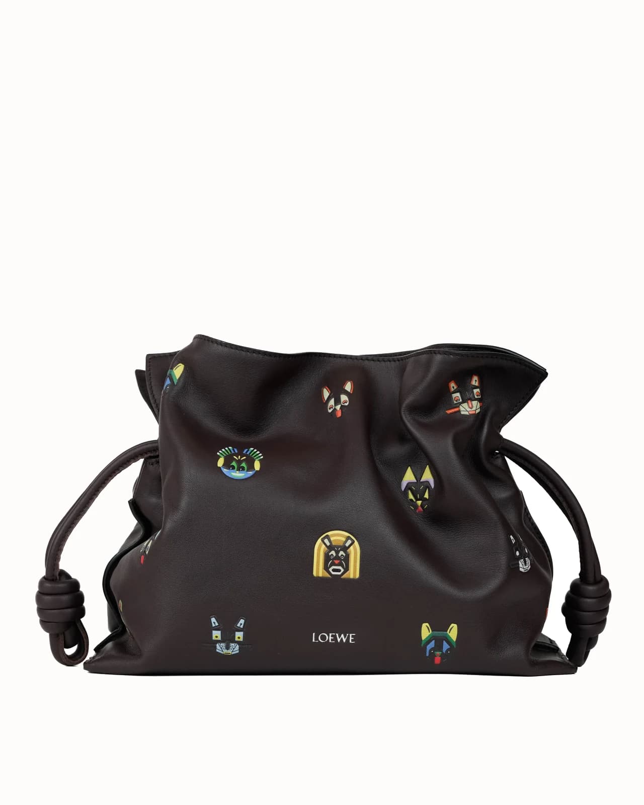 Loewe Futurist Cat Flamenco Clutch Shoulder Bag in multicolor leather