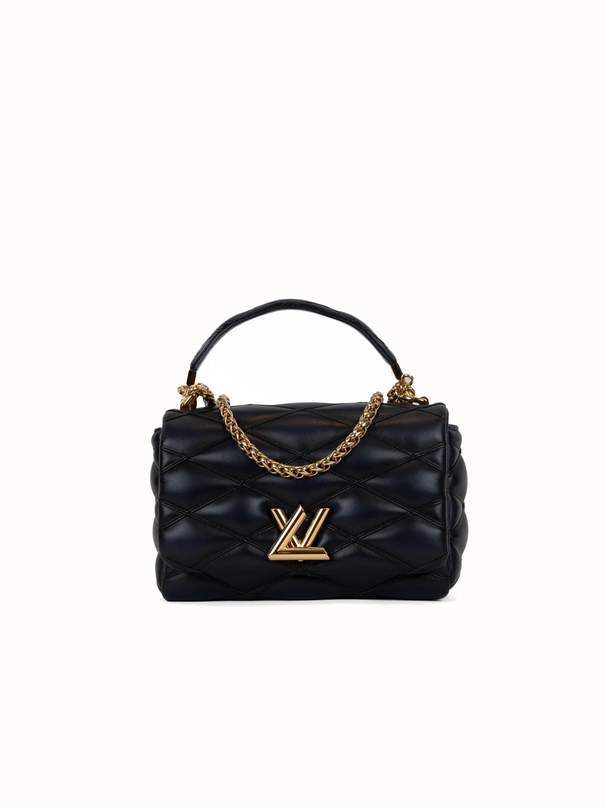 Louis Vuitton GO-14 MM in navy quilted lambskin leather