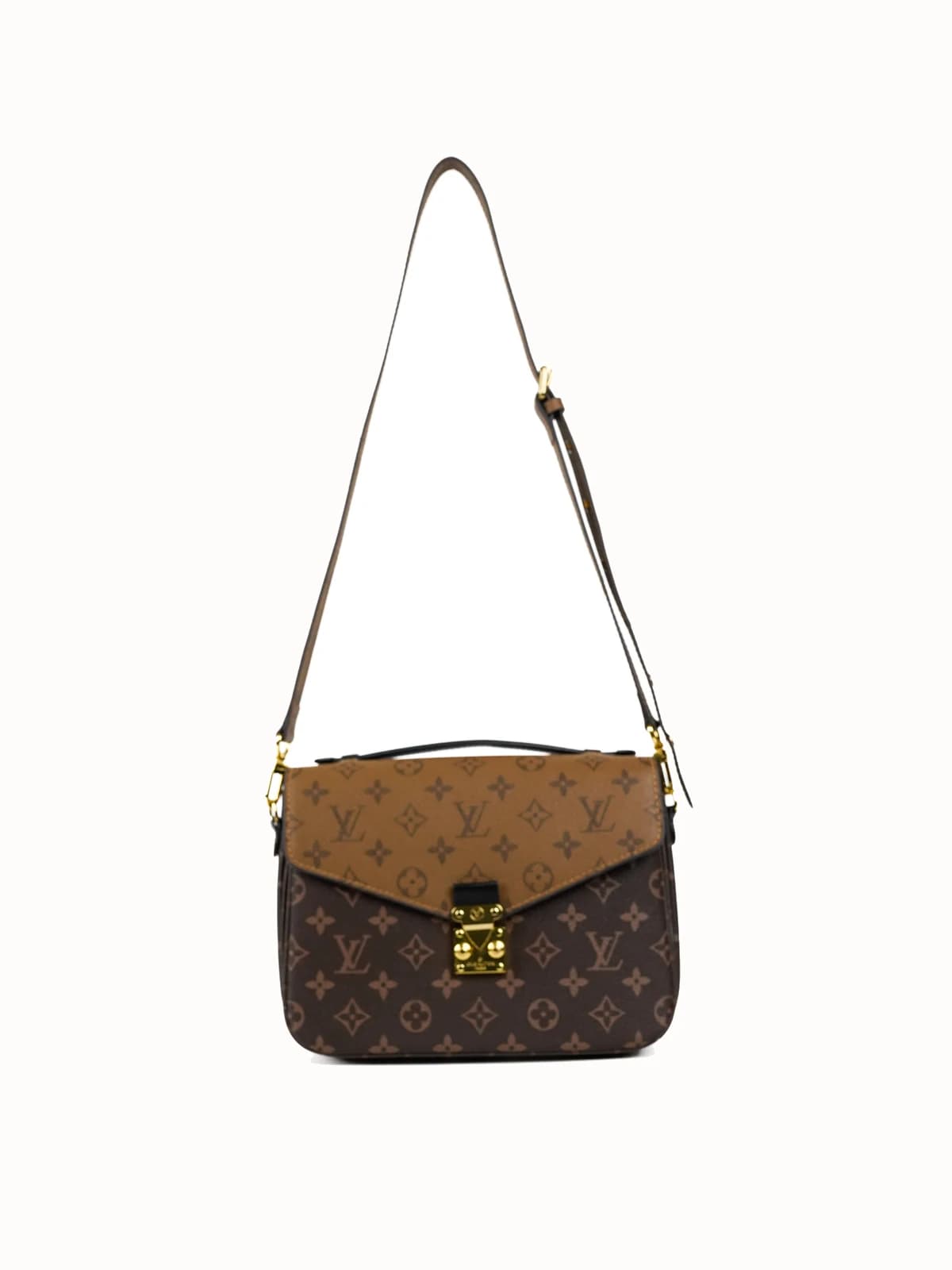 Louis Vuitton Pochette Métis in beige reverse monogram leather