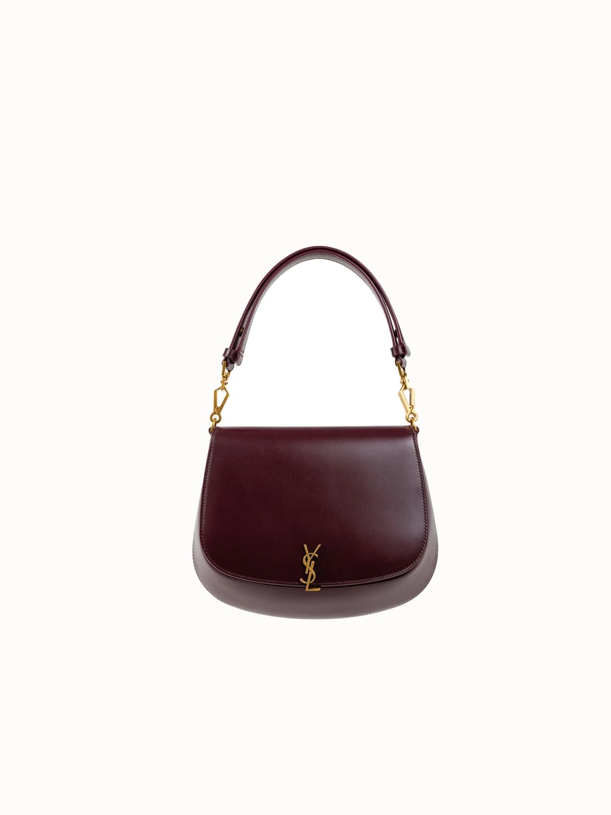 Saint Laurent Voltaire box in burgundy calfskin leather